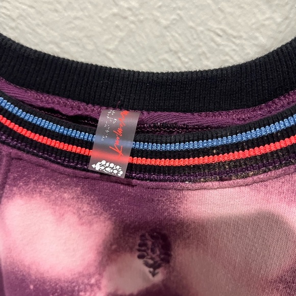 Free People Movement Purple and Pink Tie-Dye Sweatshirt Oversized Pockets EUC - Picture 5 of 5
